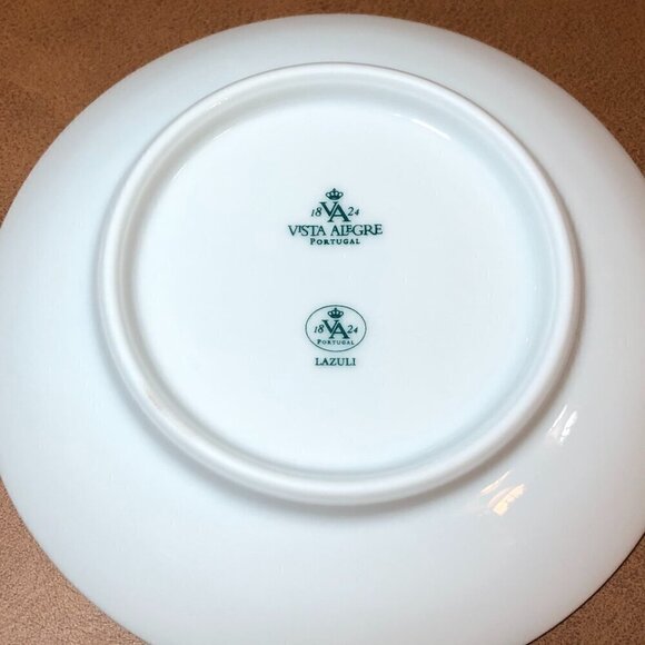 Vista Alegre Flat Demitasse Cup & Saucer Set Lapis Blue/White - Picture 12 of 13